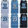 2021 Top Quality Men NCAA North Carolina Tar Heels 23 Michael Jersey UNC College Basketball Jerseys Black White Blue shirt Size S-2XL