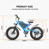 ABD Stok Aostirmotor S18 Mini Elektrikli Bisiklet 500 W Dağ Ebike 48 V Pil 20 inç 4.0 Yağ Lastik Beach Cruiser City Bike