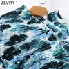 Women Sexy Off Shoulder Digital Print Slim Short Blouse Female Cross Elastic Ruffles Shirt Chic Blusas Tops LS7616 210420