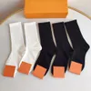 5 pairs Men's Socks Fashion Designer Men Women Cotton letter Socks sport socks stocking basketball socks With box