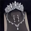 Earrings & Necklace Gorgeous Crystal Bridal Jewelry Sets For Women Fashion Tiaras Necklaces Set Wedding Crown Bride Jewellry