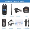 Walkie Talkie 2PCS Baofeng UV-82 5W UV82 듀얼 PTWO Way 라디오 밴드 VHF UHF 10km 아마추어