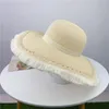 Boinas verano hueco transpirable hecho a mano de ancho sombreros de playa de gran tamaño para las mujeres sombrero de paja grande de protección UV Sombra plegable Sombra