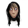 Gruselige Momo-Maske, Hacking-Spiel, Horror-Latex-Maske, voller Kopf, Momo-Maske, großes Auge, mit langen Perücken, T2001161840533