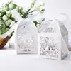 100 sztuk / partia Hollow Out Love Heart Laser Cut Papier Cukierki Purpurowy Beżowy Biały Różowy Prezent Bag Wedding Baby Shower Party Favor 210724