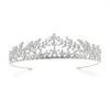 Hair Clips & Barrettes Korean Style Boutique Diamond-Embedded Copper Inlaid Zircon Bridal Temperament Tuinga Crown