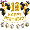 38pcs Numéro 18 Ballons D'anniversaire 18e Joyeux Anniversaire 81e 81 Ans Décorations De Fête Or Noir Rose Or Femme Homme Adulte 210719