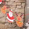 3M julpapper dra flaggor xmas fönster hotell scen dekoration jultomten claus banner snögubbe älg färgglada hängande banners