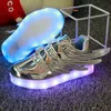 Jawaykids USB Şarj Parçalama Sneakers Çocuklar Koşu LED Kanatları Çocuklar Lights Luminous Ayakkabı Kız Erkek Moda 220115