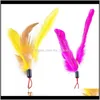 Toys Pet Supplies Home Garden5pcs Cat Teaser Substituição Feathers com sino para reabastecimento interativo da varinha de brinquedo Drop Drop 2021 yp6k