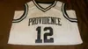 # 12 God Shammgod Providence Camiseta de baloncesto blanca y negra Camiseta con bordado de doble costura para hombre Personaliza cualquier nombre y número