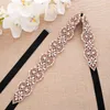 Faixas de casamento com strass cinto de noiva pérolas simples faixa de cristal ouro rosa para vestidos de noite J175RG245p