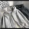 Sweats Vêtements Vêtements Drop Delivery 2021 Femmes Hiver Harajuku Hoodies Manteau Causal Basic Poches Chaudes Solide Gris Noir Sweat Fema