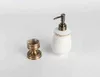 IMPEU Desktop Antique Brass Liquid Soap Dispenser, el Countertop Collection, / Ceramic material, Wall Mounted Holder 211206