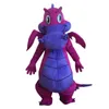 Halloween Purple Dragon Mascot Costume Personnalisation Cartoon Anime Thème personnage de Noël Robe de fête de fantaisie Carnaval Unisexe Adults Tenue