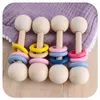 Baby Pacifier Hållare Spädbarn Teether Ringar Mat Grade Beech Wood Teething Newfast Borners Infant Tanding Natural Teether D244