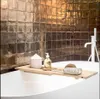 Glaçure métallique carreaux faits à la main cuisine fond mur briques Europe du nord salle de bains carreaux de céramique toilettes or lumière luxe brique antique