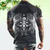 Lâche jeunesse imprimé col rond t-shirt à manches courtes crâne aile impression t-shirts mode personnalisé de haute qualité bricolage respirant homme haut t-shirt