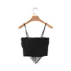 Chic cool sexig svart halsduk cashew blomma tryck camisole kvinnlig vår sommar tjej topp mode 210514