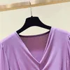 WWENN Tshirt Woman Clothes Tee Shirt Femme Long Sleeve Folds T Women Autumn Tops Slim Short T- Female Korean Cotton 210507