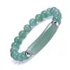 8mm Natural Stone Crystal Beaded Strands Charm Bracelets Colorful Elastic Bangle For Women Men Party Club Decor Jewelry