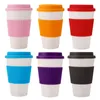 Café reutilizável Bambu Fibra Chá Saúde Bebida Caneca de Água Multi-Função Com Tampa Não-Slip Silicone Set Cup Garrafa de Viagem