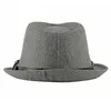 Wuaumx осень-зима ретро джазовые шляпы среднего возраста мужские фетровые шляпы-федоры для мужчин однотонная панама трилби черный котелок с широкими полями235D