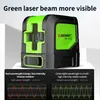 Sndway zelfnivellering 2-lijn laser niveau groen/rood lazer instrument horizontaal verticaal laser-niveau 1/4 inch schroefdraadbevoegdheid door batterij