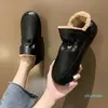 Boots Simple Black Waterproof Platform Womens 2021 Winter Warm Plush Snow Woman Non Slip PU Leather Ankle