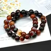 Braccialetti di perline di agata nera naturale Corda rossa fortunata Gioielli cinesi Louts Bracciale laser Buddha Moda catena a maglie per uomo e donna