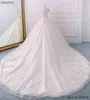 Noble Ball Gowns Plus Size Dress Chapel Train Bride Wedding Scoop Neckline Short Sleeves Ves tidos De Novia With Beaded