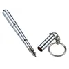 Bärbar rostfritt stål penna teleskopisk kulspetspenna metall nyckelring nyckelring verktyg smycken g1019