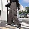 Mode Streetwear Cargo Pants Femmes Loose Joggers Pantalons de survêtement Casual Taille Haute Élastique Harajuku Pantalon Solide Large Jambe Pantalon 210414