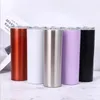 27 stijlen 20oz Skinny Tumbler met heldere rietjes Deksels Vacuüm Geïsoleerde Mok Roestvrijstalen Cups Wine Tumblers