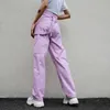 Loose High Waist Women's Pants Cotton Full Length Trousers Fashion Stretch Streetwear Cargo 210607