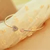 Seialoy Semplice Stile Coreano Giapponese Oro Rosa Cristallo Amore a Forma di Cuore Marche Bracciali Braccialetti per le Donne Ragazze Gioielli Regalo Q0719