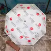 Parapluies à motif de lèvres Hipster Parapluies de créateur pliants automatiques Top qualité Voyage en plein air Luxe Multifonction Parasols