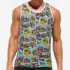 Lauftrikots, schnell trocknende Weste, Training, Workout, Sportbekleidung, Tank, bedruckt, Kompressionsstrumpfhose, Fitnessstudio, Herren, Sport, ärmelloses Herren-T-Shirt