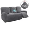 1 2 3 SEATHER RECLINER SOFA COVER Elastic All-Inclusive Massage Slipcover för vardagsrum Suede Lounger Fåtölj COUCH 211116