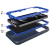 3 IN 1 Shockproof Phone Cases For iphone 15 14 Plus 13 Pro Max 12 Mini 11 Xs Xr X SE 7 8 Plus Armor Hard PC Protection Cover