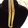 Modell tjock chunky 10mm L Miami Link Chain Heavy 18 K Solid Yellow Gold Necklace Men 24quot6971535