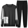 Set da uomo Patchwork Autunno Stile Hong-Kong Manica lunga Hip-Hop Estate Morbido Allentato Semplice Casual Tutto-fiammifero Moda Streetwear X0610