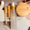 Garrafas de armazenamento frascos por atacado 100 pcs vazio gravura de pele de pele de bambu bambu tubos ferramentas de beleza de madeira produtos, maquiagem batom