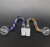 Toptan Renkli Su Boruları Konu Pyrex Cam Yağ Burner 14mm 18mm Erkek Kadın Ortak Nargile Bong Dab Rig sigara aracı için