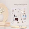 Earring Holder Jewelry Organizer Display Tree with Wooden Tray Earrings Rack Perfect Gifts for Women Necklaces Watches and Rings 211105
