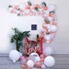 Valentines Day 100pc Rose Gold Balloon Arch Garland Kit ,White Clear Latex Balloons Bridal Shower Wedding Decorations 210719