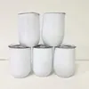 12oz Sublimation Straight Wine Tumbler Mugs DIY Blank Vacuum Beer Glass Stainless Steel Milk Cup Creative Gift for Friend