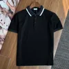 Polo clásico de manga corta personalizado de alta calidad con patrón de rayas y bordado de letras para hombre M-3xl