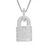 Bling Cubic Zircon Diamond Lock Naszyjnik bioder biżuterii