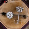 OEVAS Real 05-1 D Color Moissanite Stud Earrings For Women Top Quality 100% 925 Sterling Silver Sparkling Wedding Jewelry